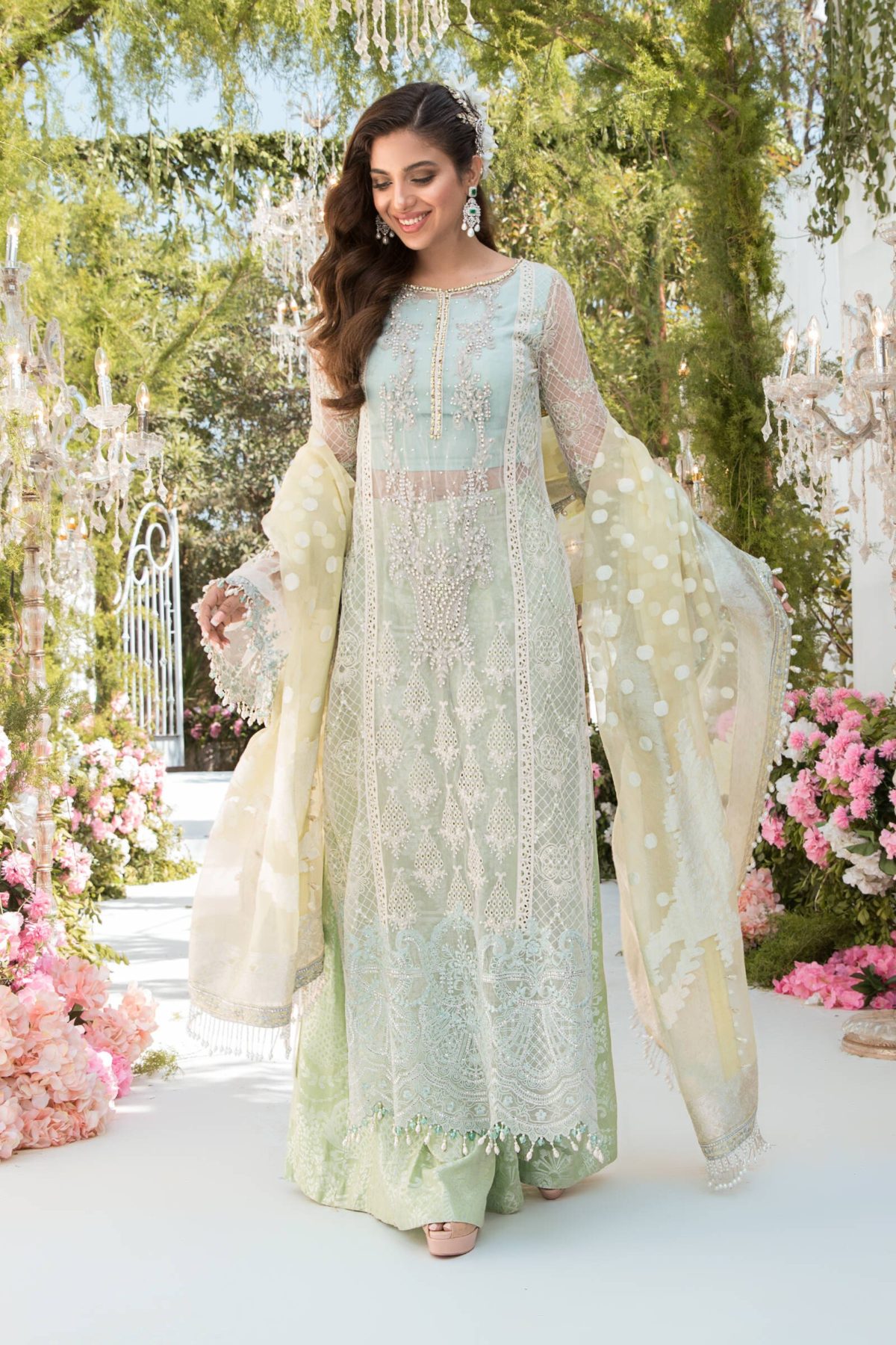 MBROIDERED – Sky Blue, Mint Green And Lemon – Libas-e-Khaas